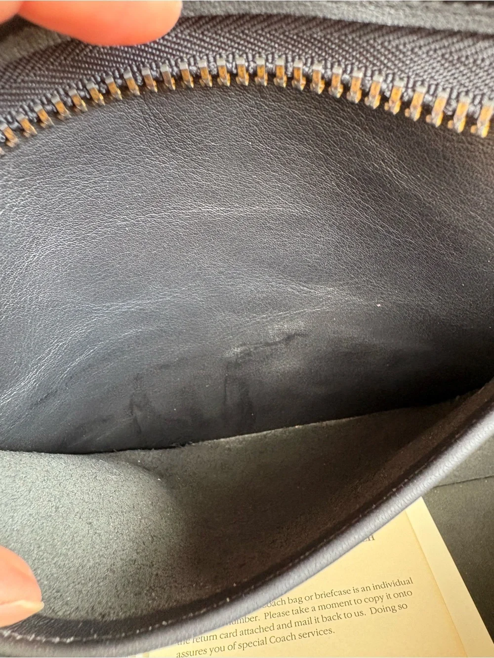 NWT XL Vintage Coach Zip Portfolio Leather Document Laptop Bag 5225 Black